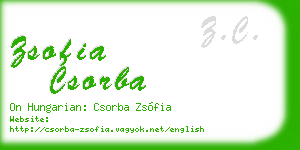 zsofia csorba business card
