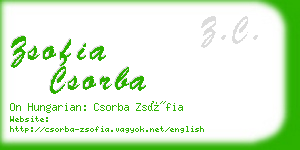 zsofia csorba business card